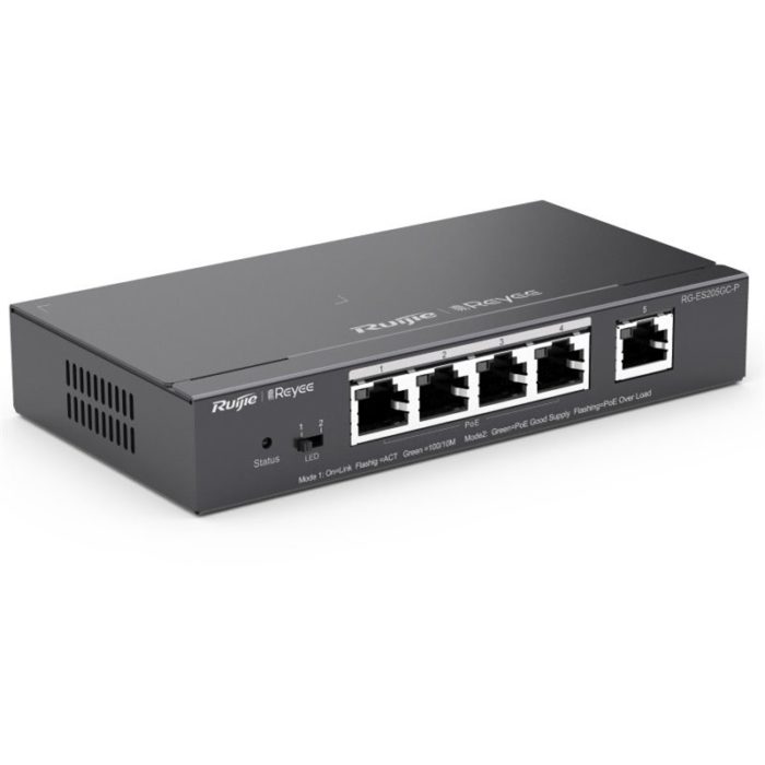 RUijie RG-ES205GC-P 5-port Gigabit Cloud Managed PoE+ Switch